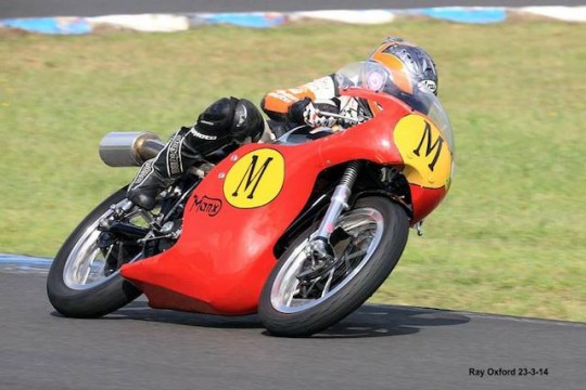 Maria makes her Australian racing debut on the Mick Neason Manx Norton at the Barry Sheene Festival of Speed. By Ray Oxford.
